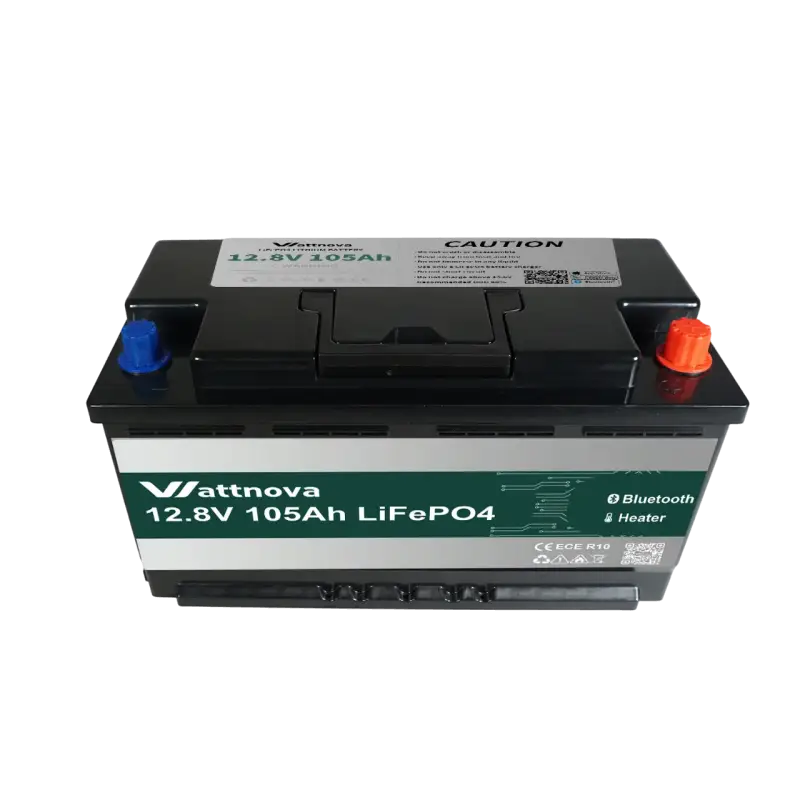 12.8V 105AH Lithium Battery LiFePO4 Smart BMS with Bluetooth Heating Motorhome Underseat Battery IP67